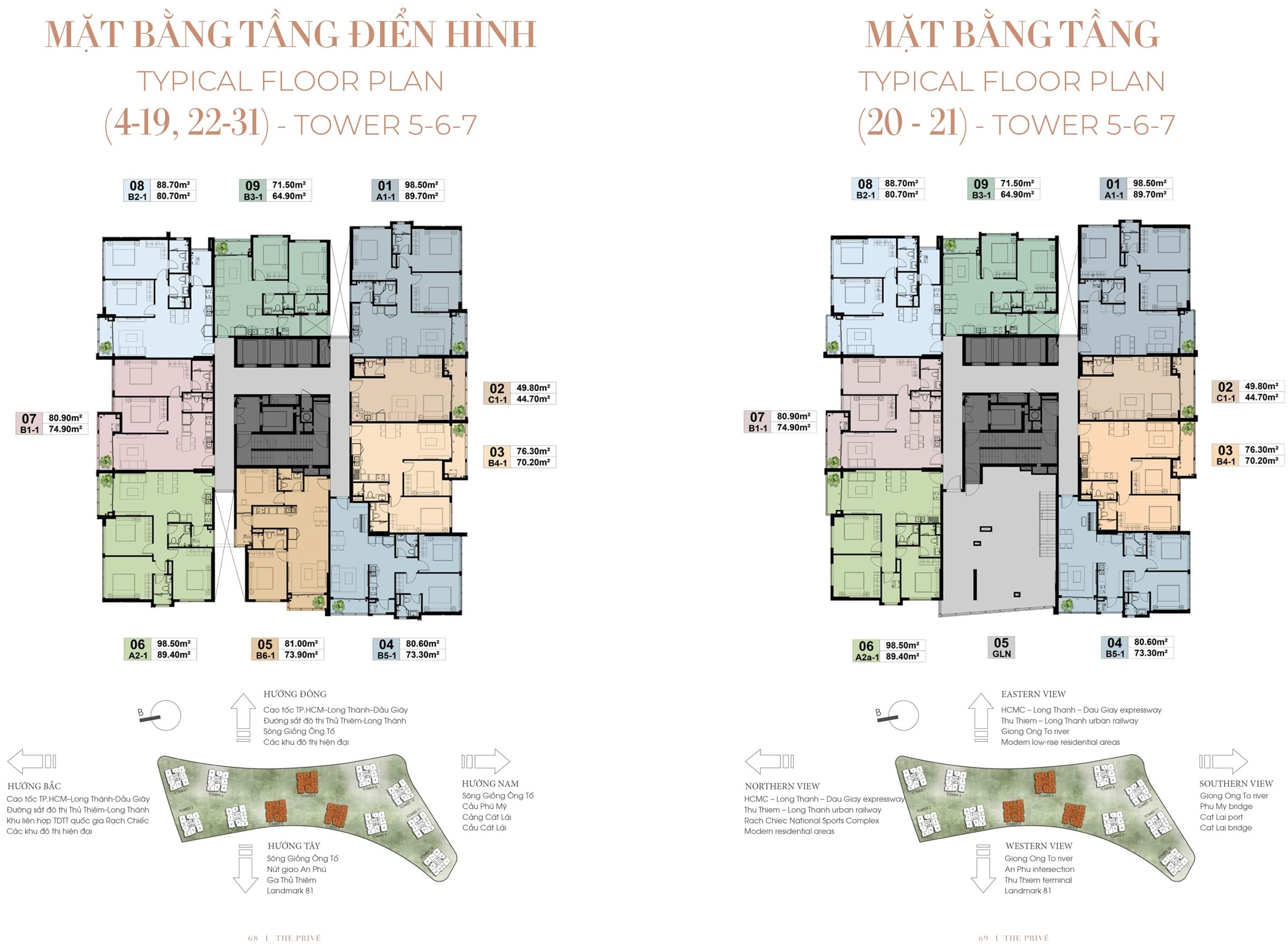 Mặt bằng tổng thể tháp 5-6-7 The Prive