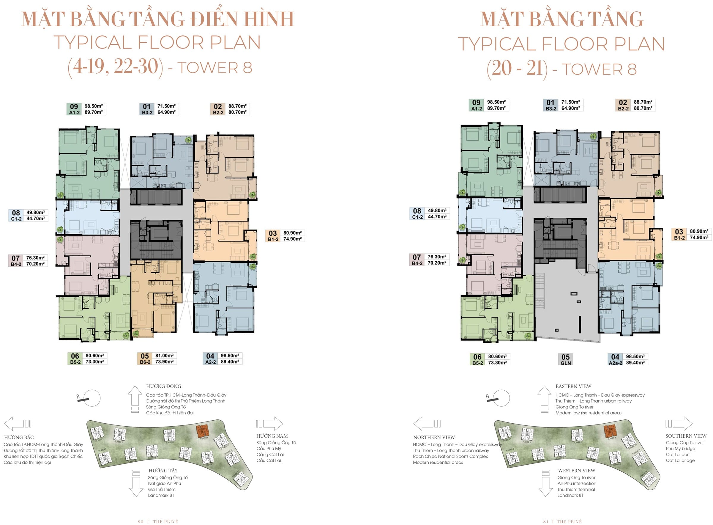 Mặt bằng tổng thể tháp 8 The Prive