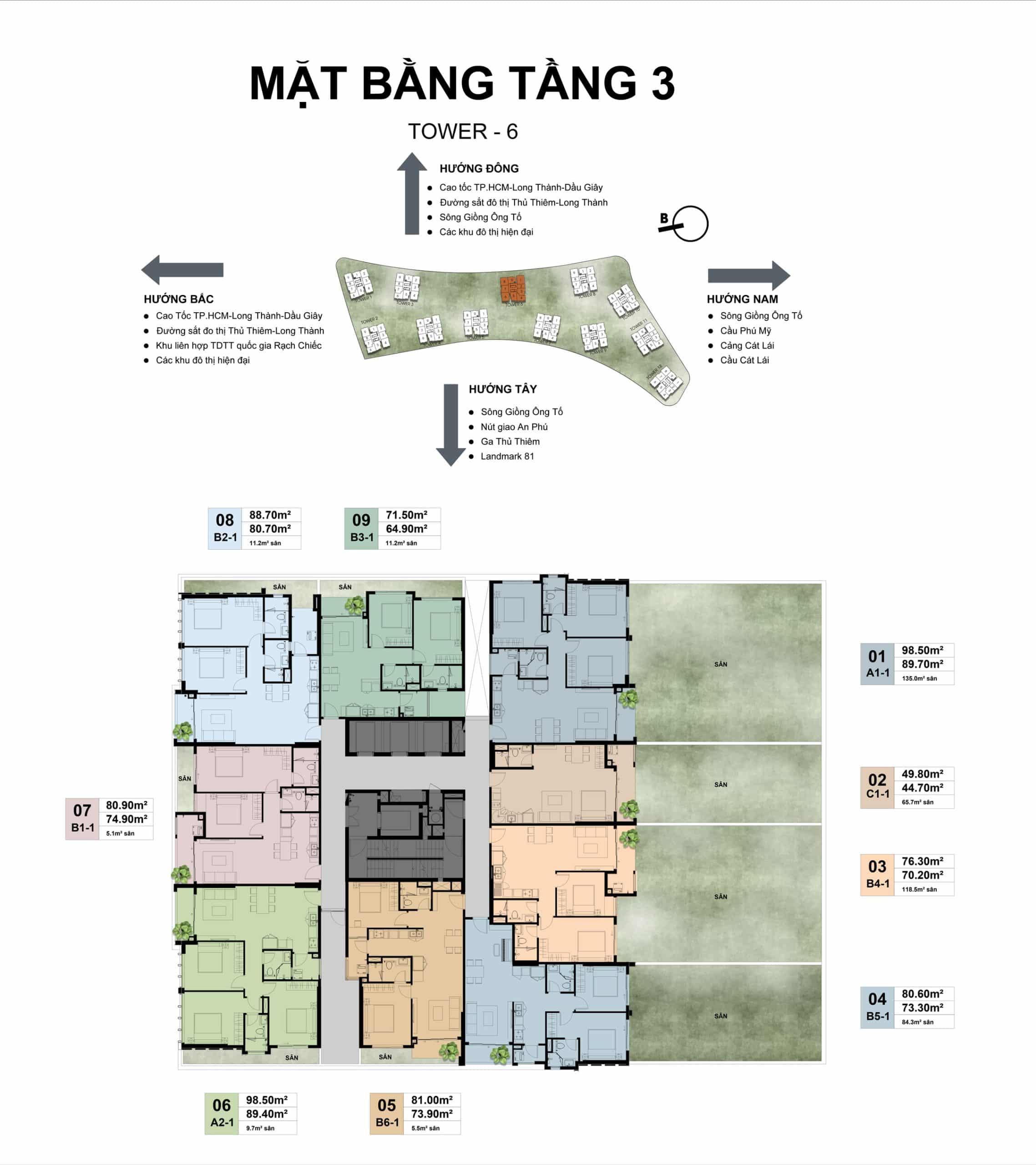 Mặt bằng tầng 3 tháp 6 The Prive