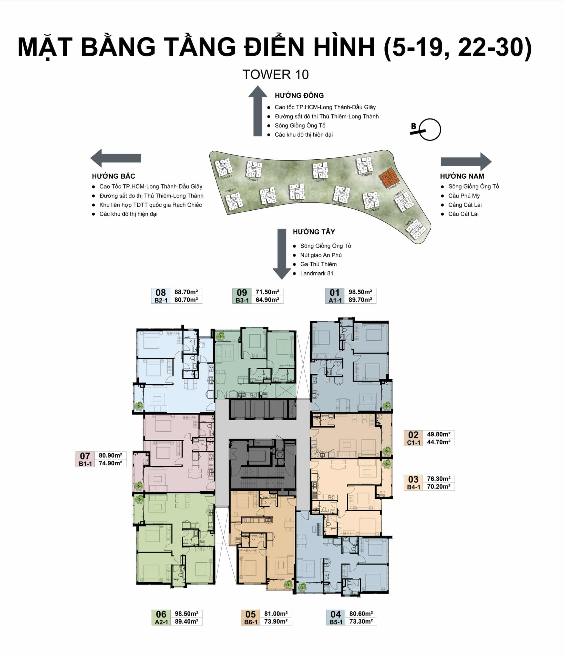 Mặt bằng tầng điển hình tháp 10 The Prive