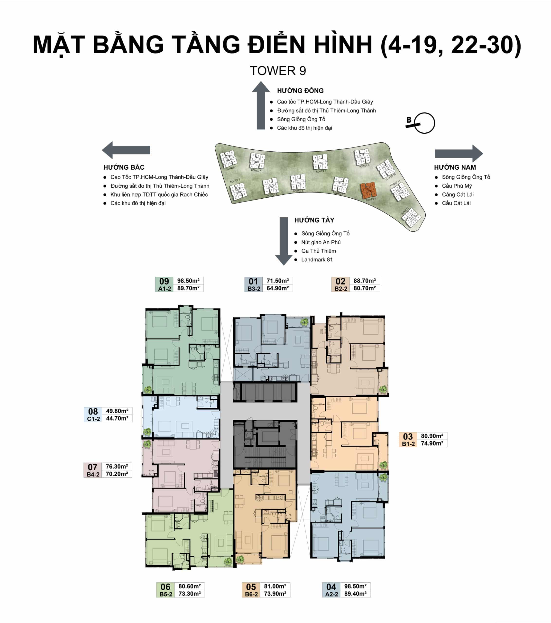 Mặt bằng tầng điển hình tháp 9 The Prive