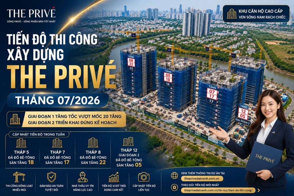 Tiến Độ Thi Công Xây Dựng The Privé Tháng 07/2026